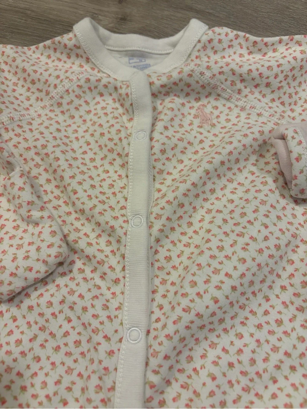 Ralph Lauren Pink Floral & Solid Footie bundle Set